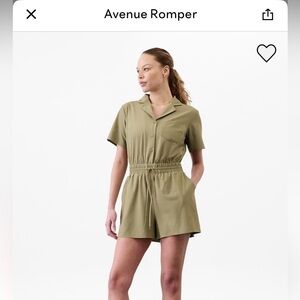 Athleta Olive Green Avenue Romper large tall